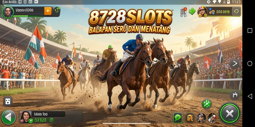 Tampilan menarik dari gameplay balapan di 8728SLOTS.