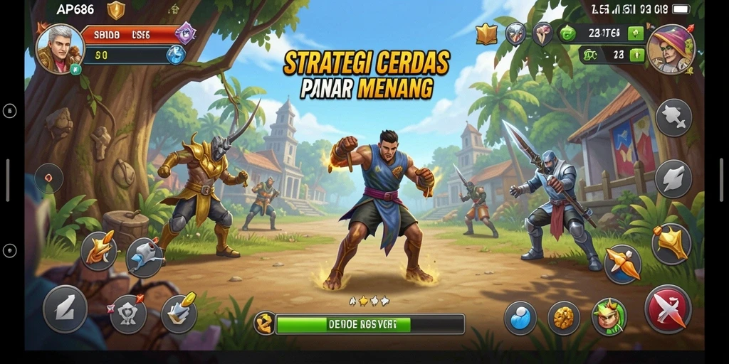 Screenshot menunjukkan aksi seru dan strategi mendalam dalam gameplay.