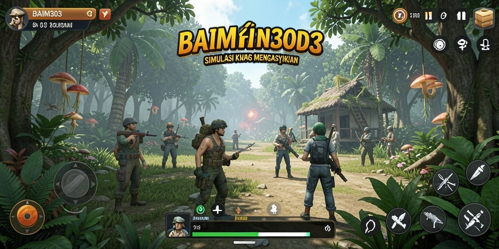 Tangkapan layar gameplay BAIM303 menampilkan interaksi karakter dalam simulasi kehidupan.