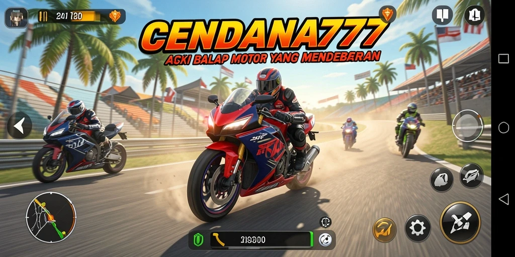 Gameplay balap motor yang mendebarkan dan menantang.