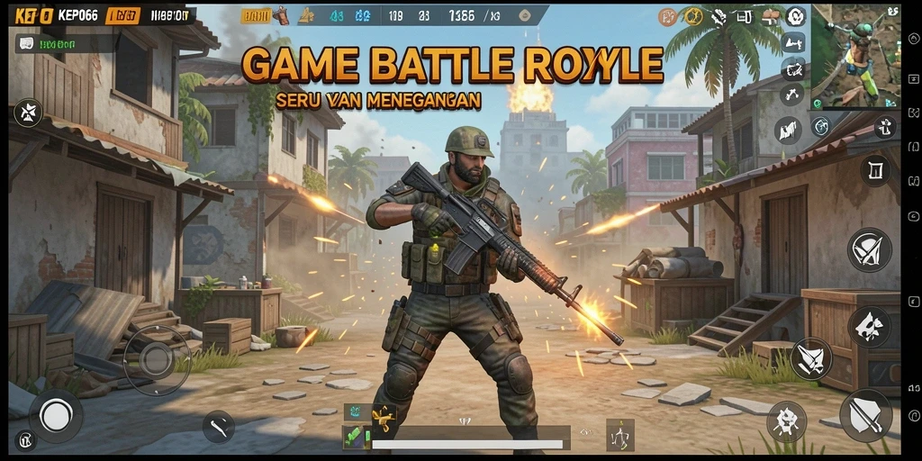 Tampilan gameplay seru di KEPO66 dengan aksi Battle Royale.
