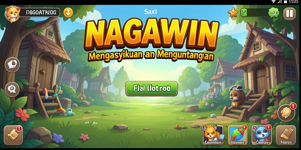 Screenshot gameplay NAGAWIN menampilkan aksi mengelola sumber daya Idle.