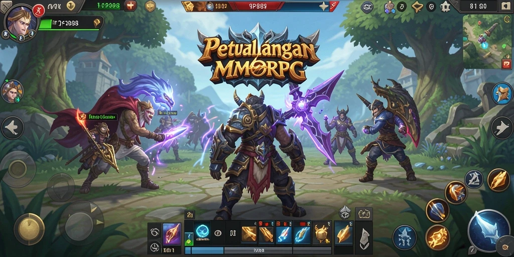 Tampilan gameplay seru dalam dunia RPG yang luas.