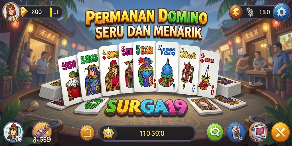 Screenshot gameplay <strong>SURGA19</strong> yang menunjukkan keseruan bermain Domino.