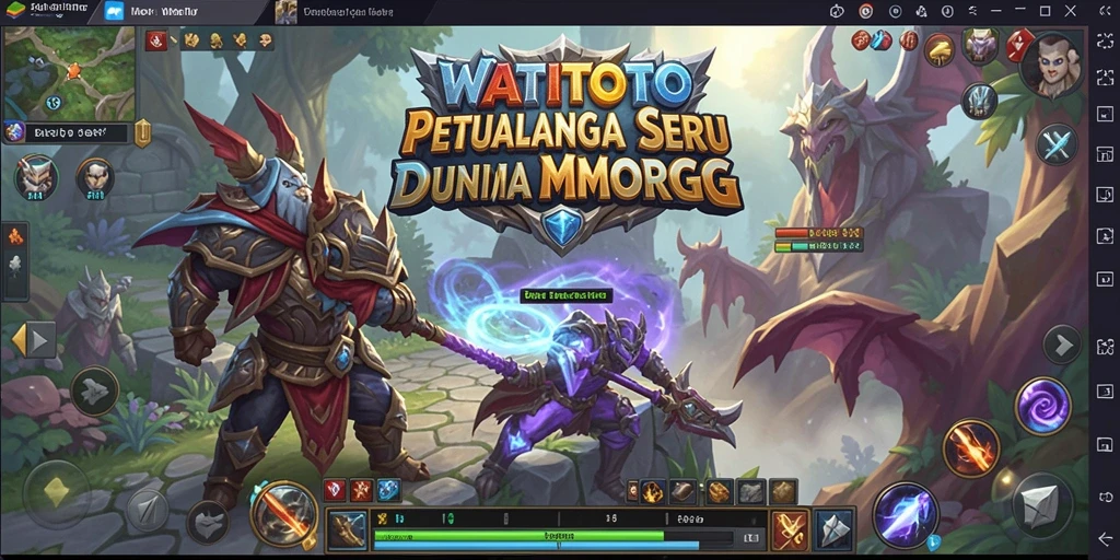 Screenshot WATITOTO menampilkan aksi gameplay yang mendebarkan di dunia MMORPG.